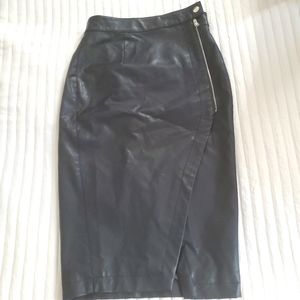Faux  black leather skirt
